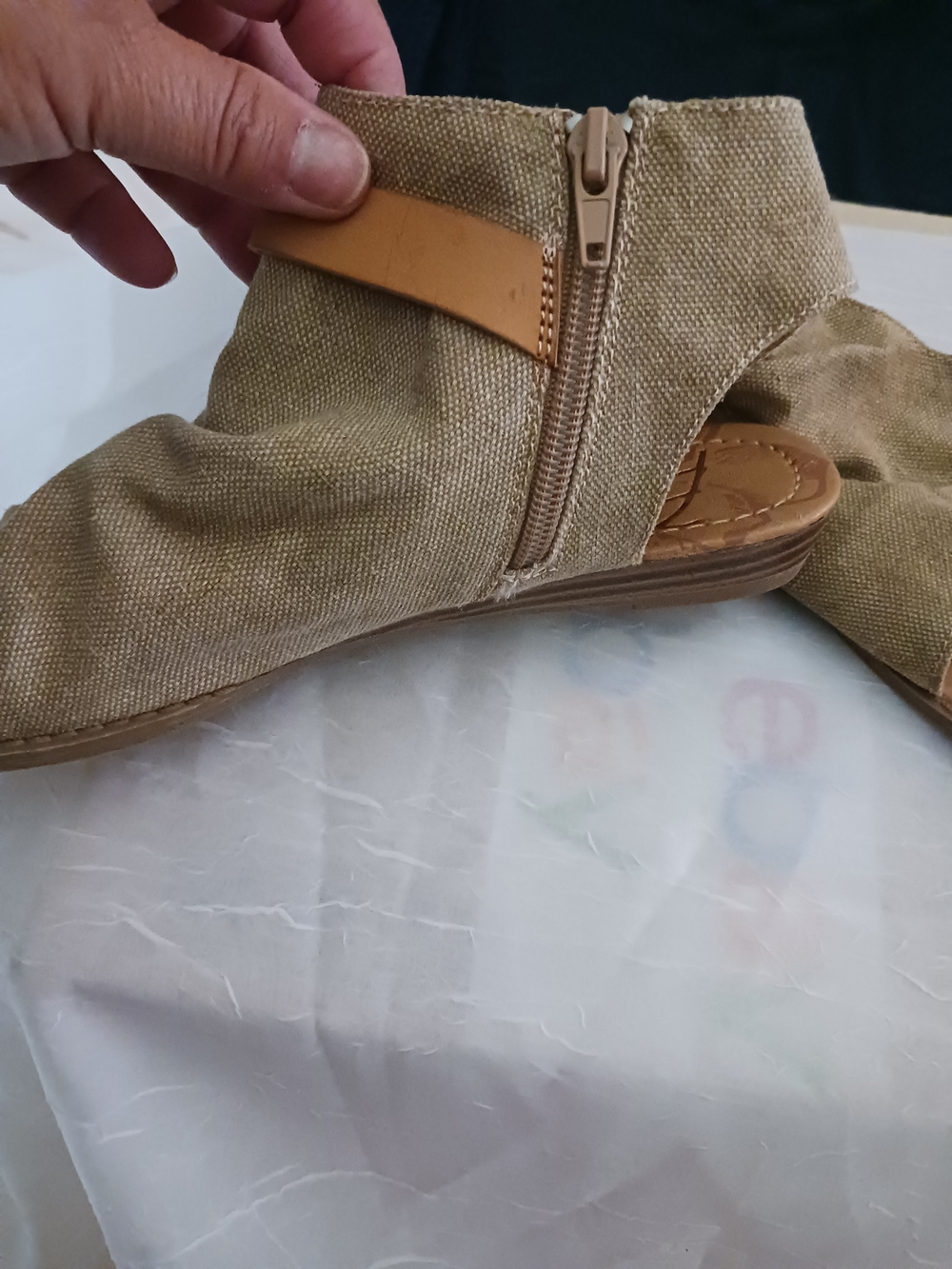 Blowfish Tan Canvas Open-Toe Ankle Sandals - Picture 3 of 6